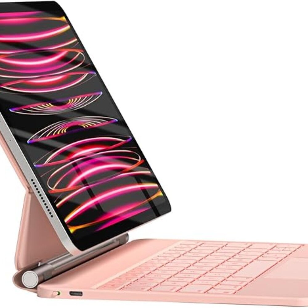 HOU Keyboard Case for iPad Air 11 inch 2024 (M2)&iPad Pro 11 Inch PINK